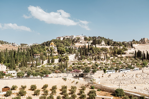 Mount of Olives View in Jerusalem city scape, Israel.
