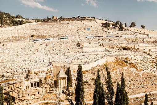 Mount of Olives View in Jerusalem city scape, Israel.