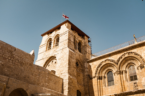 Church exterior detail  in Old City of Jerusalem