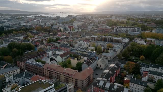 Drone shot of Oslo, Norway