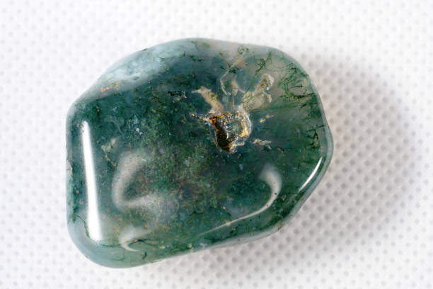 istock Closeup shot of Moss Agate, a gem made of silicon dioxide 1438127721