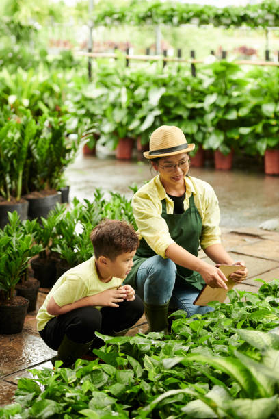istock Mother Showing Plants to Little Son 1438130343