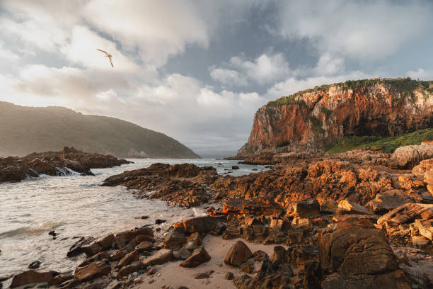 Sunset at the Heads - Knysna, South Africa stock photo