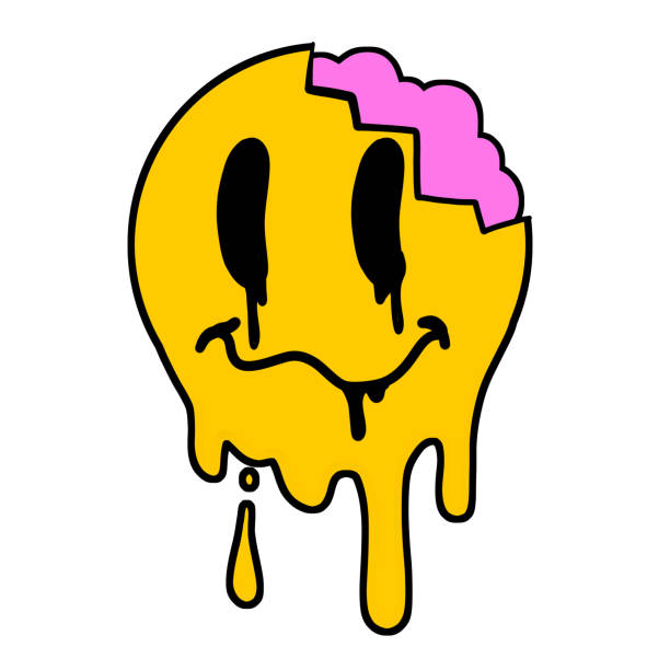 Acid Smile Face With Brain Melted Rave And Techno Symbol Of 90s Stock  Illustration - Download Image Now - iStock