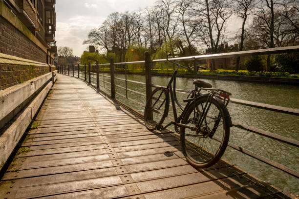 Bicycle in front of the River Cam Cambridge.