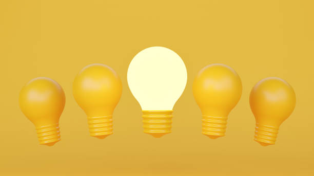 istock Light bulbs icon set isolated on gray background. transparent glass light bulb. Creativity and innovation ideas concept. business success, innovation, great idea and individuality concepts. 3d render. 1438135521