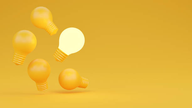 istock Light bulbs icon set isolated on gray background. transparent glass light bulb. Creativity and innovation ideas concept. business success, innovation, great idea and individuality concepts. 3d render. 1438135525