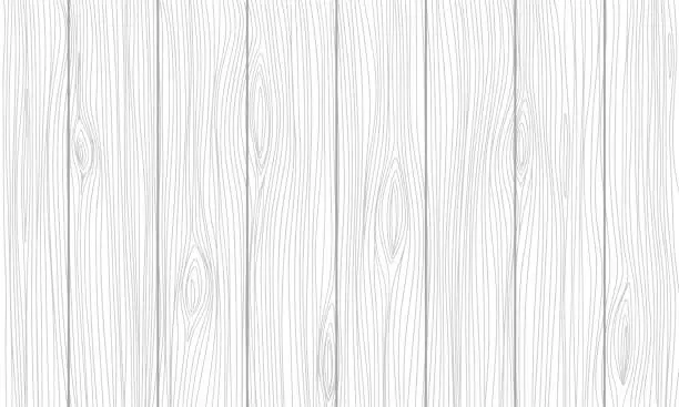Vector illustration of Background wooden white boards. Hand draw vector illustration