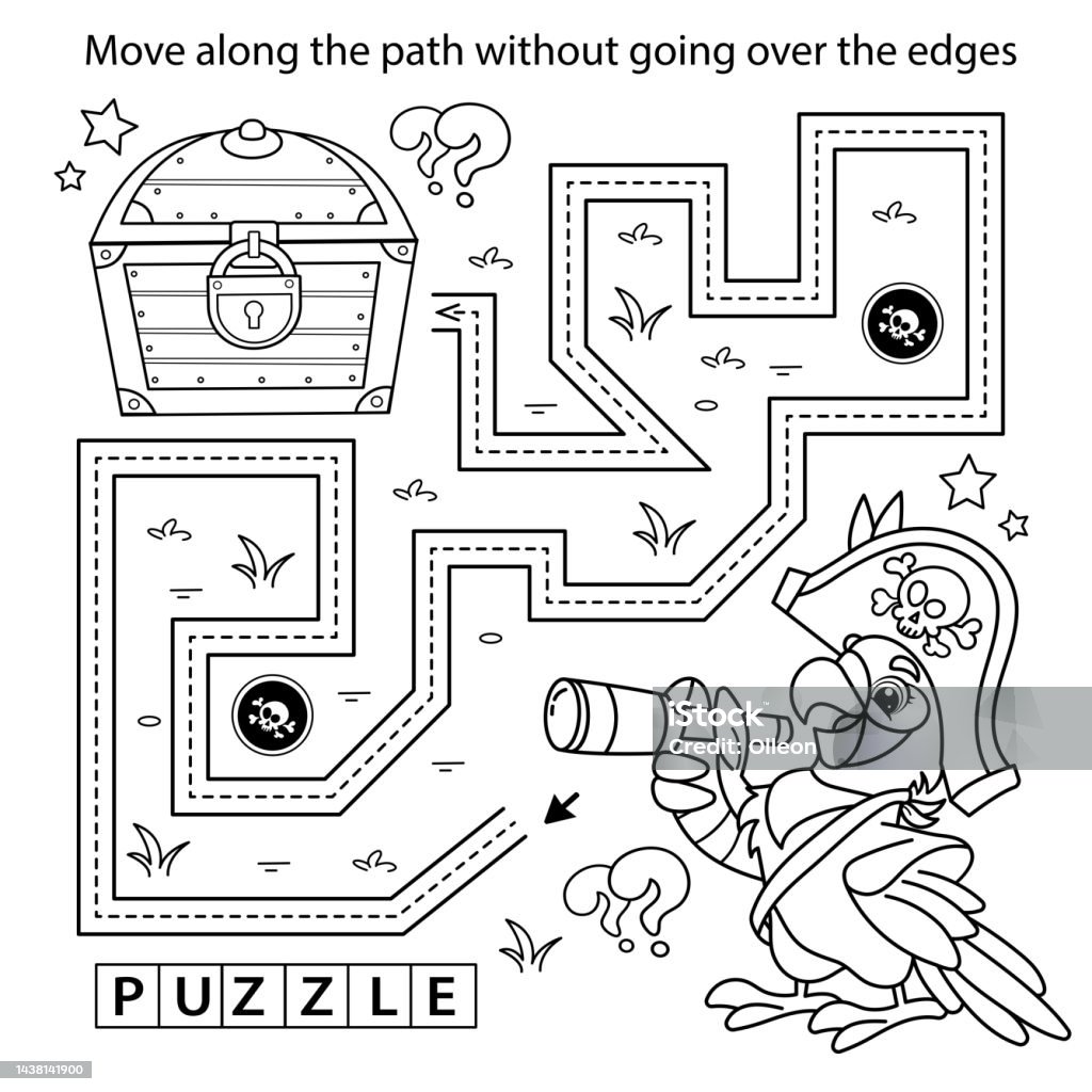 página para colorir pirata e jogo de labirinto. jogo educativo