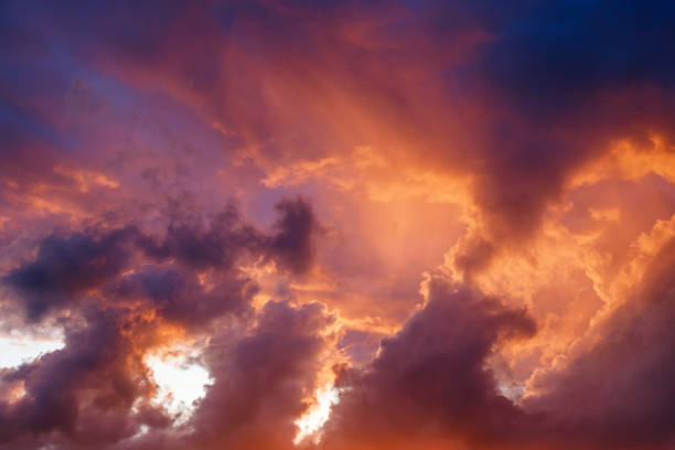 istock Colorful storm clouds in sunset 1438142335