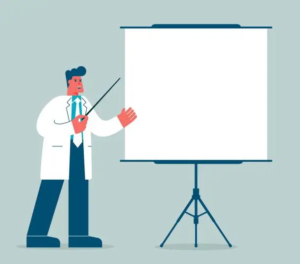 Vector illustration of Presentation - doctor