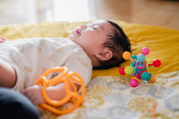 istock Baby showing a cute smile 1438147301