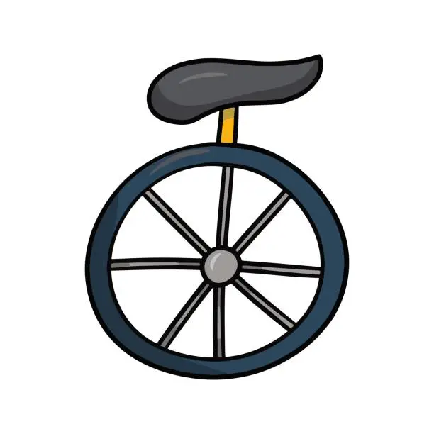 Vector illustration of Unicycle for performing tricks, vector cartoon