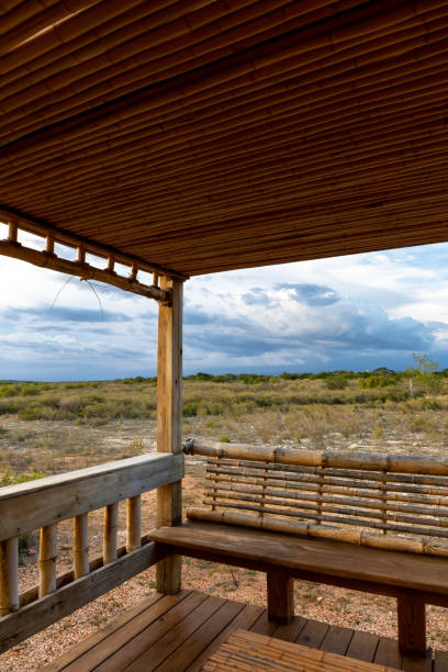istock Eco lodge wooden patio 1438149529