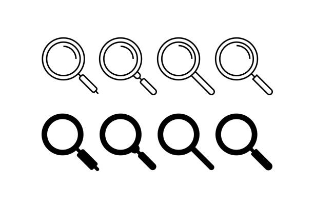 Magnifying glass icons vector art illustration