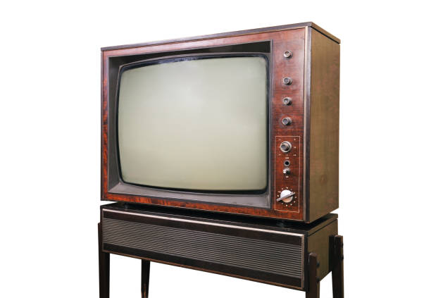 istock Old vintage TV. Side view. 1438163252