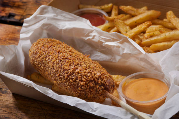 istock Korean Corn Dog with Fries 1438164761