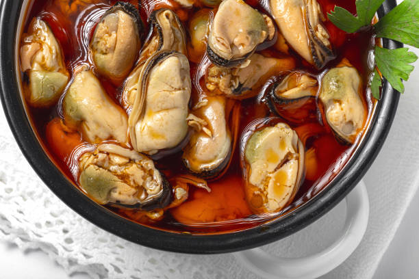 istock Homemade Canned Pickled Mussels snack 1438165254