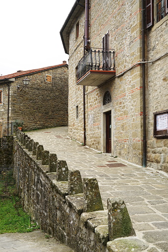 Glimpse of the ancient village of Quota di Poppi, Tuscany, Italy