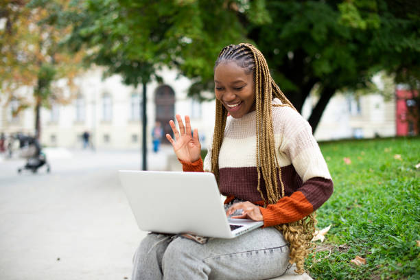 istock Working on a laptop stock photo 1438166706