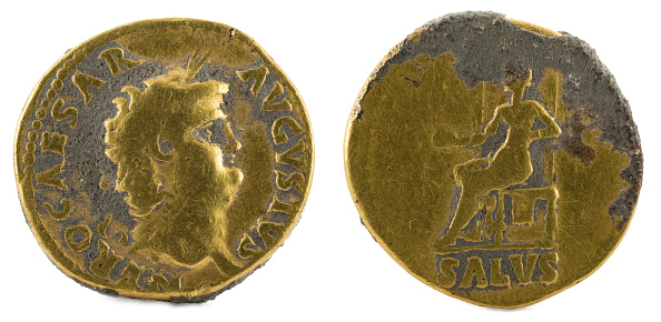 ancient golden coin of ancient republic of genoa italy