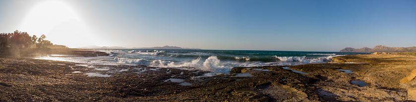 beachfront panorama in mallorca island, spain.