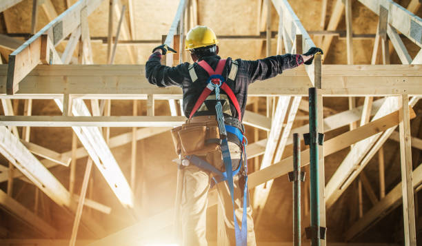 skeleton house frame construction worker - ouvrier du bâtiment photos et images de collection