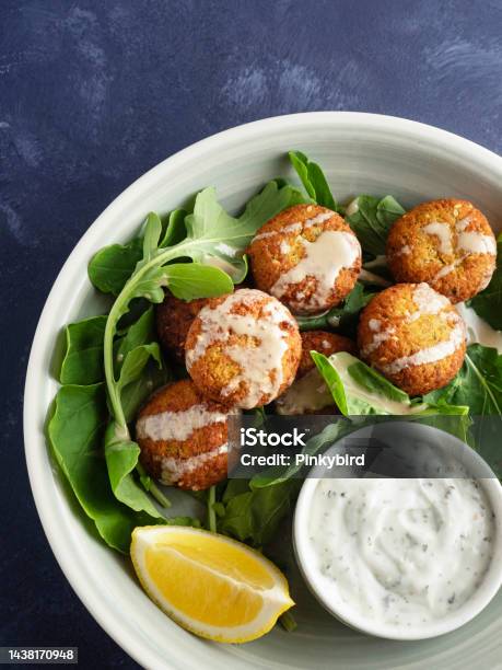 Falafel Balls Falafel Fried Falafel Balls Falafel With Vegetable Stock Photo - Download Image Now