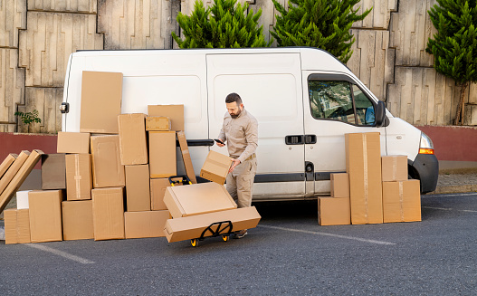 Car, Delivery Person, Van - Vehicle, Cargo Container, Delivering