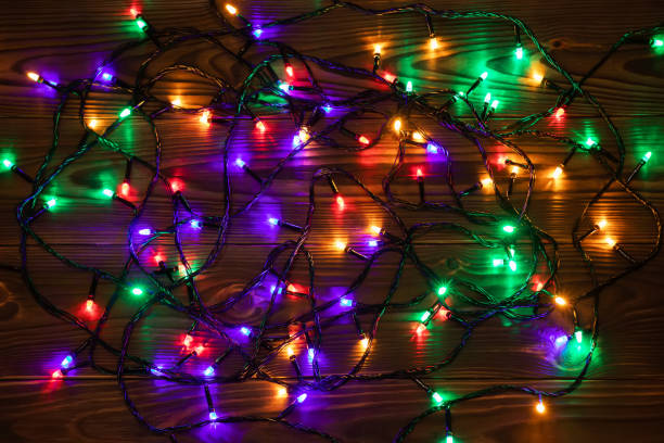 istock Christmas background with lights and free text space. Christmas lights border. 1438176299