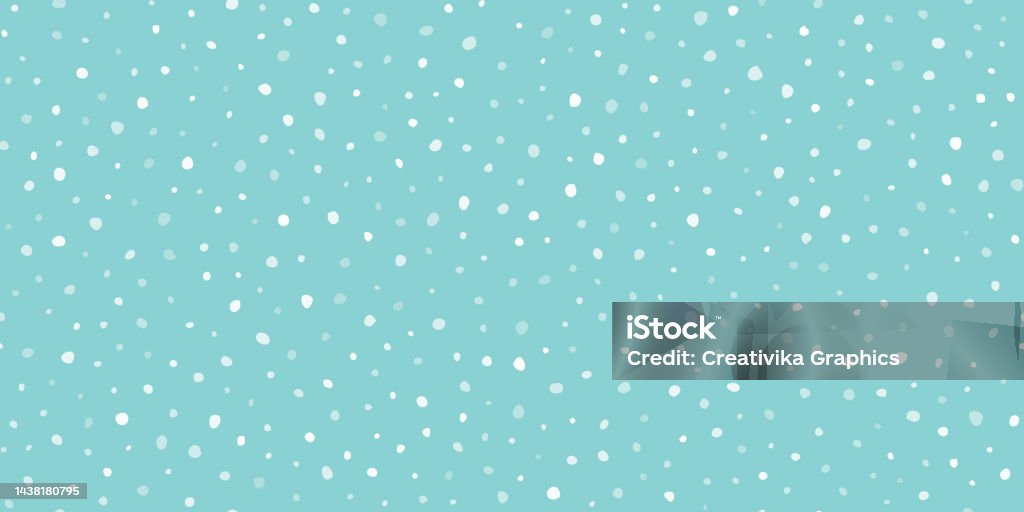 White Snow Falling On Sky Blue Background Seamless Pattern Snowfall ...
