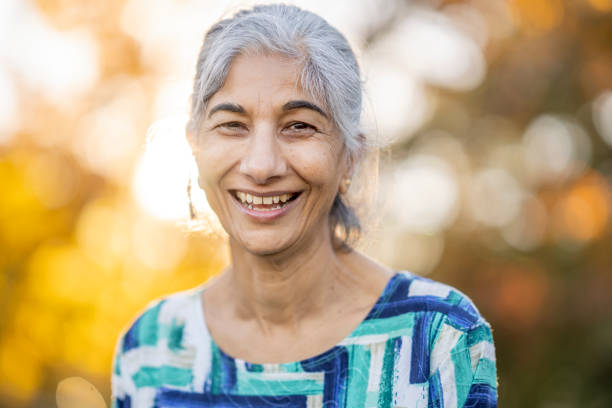 portrait of an east indian senior - indian falls imagens e fotografias de stock