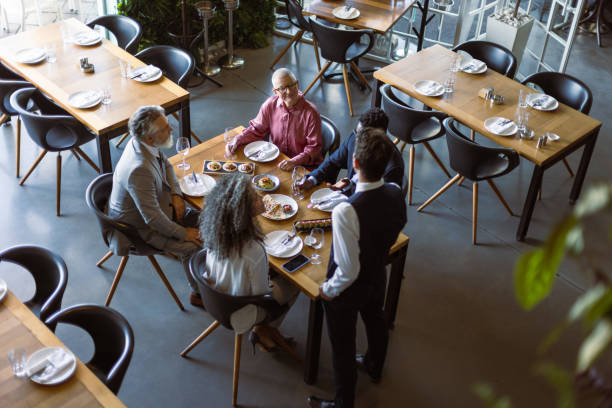 istock Business people at Luxury Business Dining restaurant 1438184838