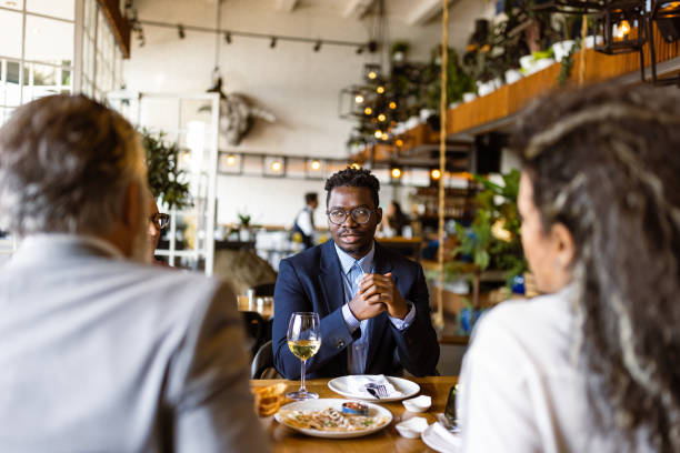 istock Business people at Luxury Business Dining restaurant 1438184897