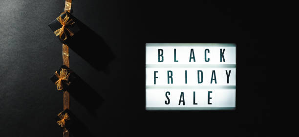 istock Black Friday sales background on the table 1438184906