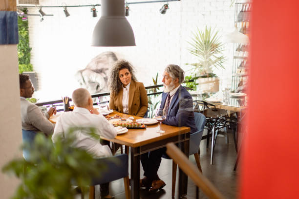 istock Business people at Luxury Business Dining restaurant 1438185154