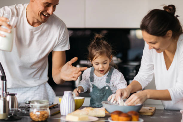 istock Caucasian family preparing lunch 1438185843