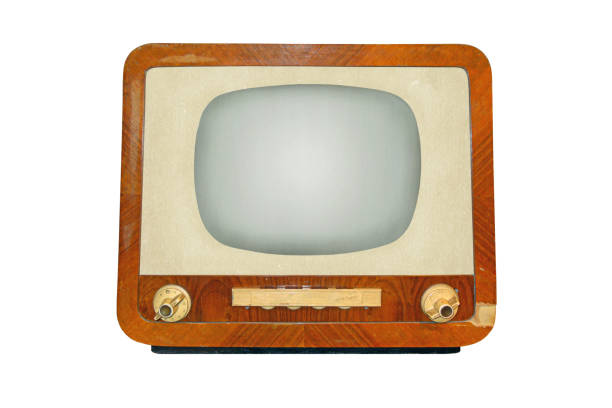 istock Old retro CRT television receiver isolated 1438187012