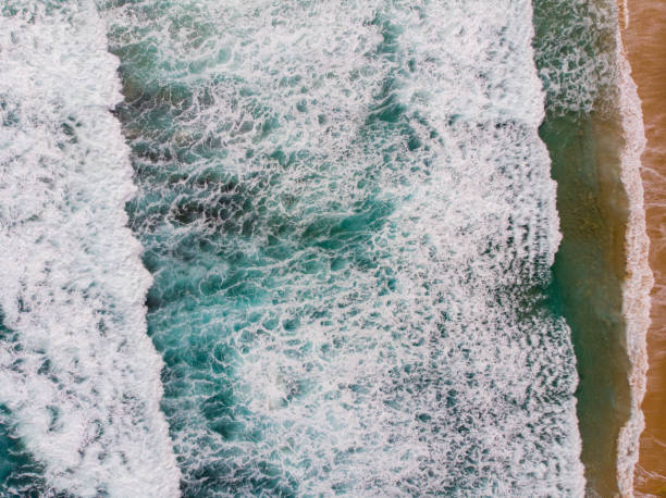 istock Top view of a wavy sea 1438188030