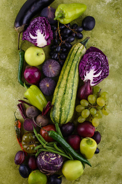 istock Green and purple vegetables. Harvest concept 1438191113
