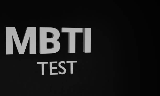 istock MBTI test. White letters are isolated on a black background. 3D render. 1438191519