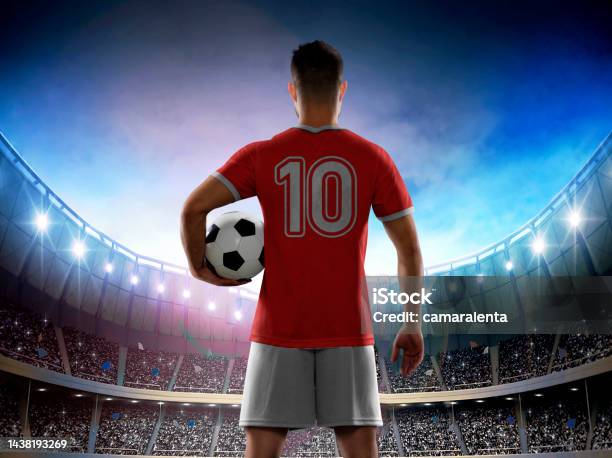 Male Professional Soccer Player With National Team Jersey Entering The Stadium Stock Photo - Download Image Now