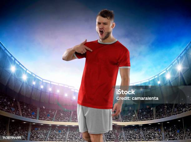 Soccer Player With The Uniform Of His Country On Stadium Stock Photo - Download Image Now