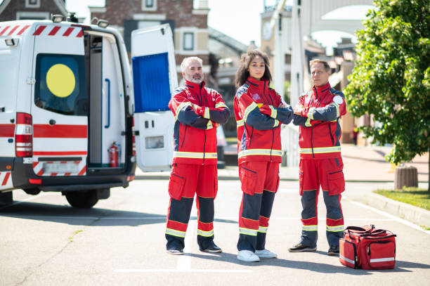 istock Team of paramedics ready for their shift 1438194884
