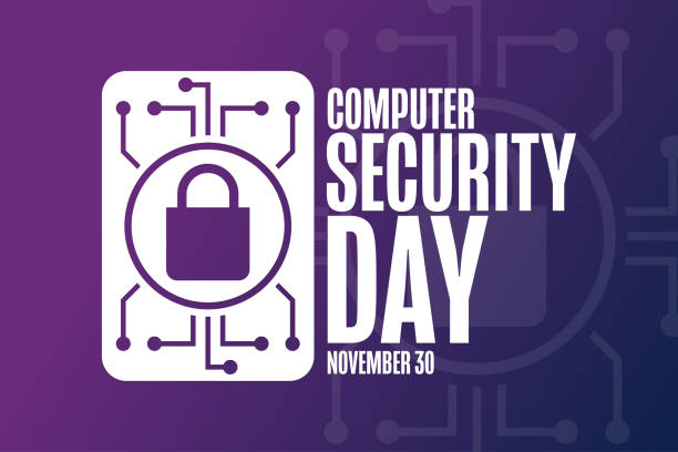 computer security day. november 30. holiday concept. template for background, banner, card, poster with text inscription. vector eps10 illustration. - 30 sayısı illüstrasyonlar stock illustrations