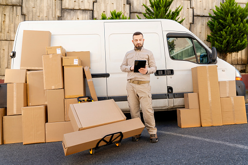 Car, Delivery Person, Van - Vehicle, Cargo Container, Delivering