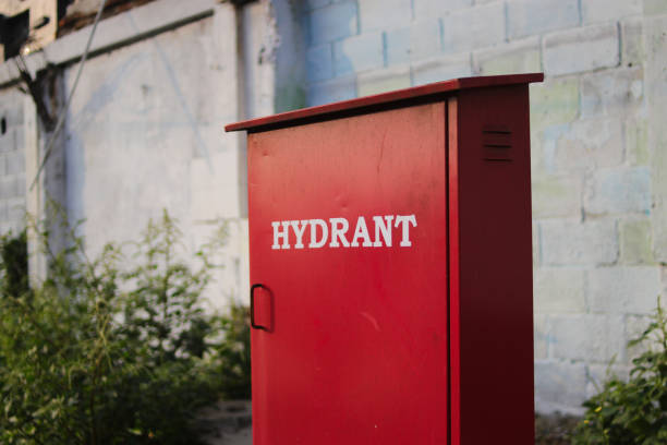 istock Red fire hydrant in an Indonesian gas station 1438200083