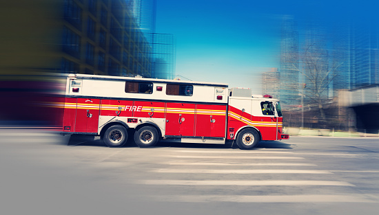 Fire engine rushing in New York city