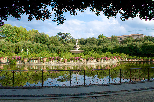 A view of The Boboli Gardens in Florence Italy