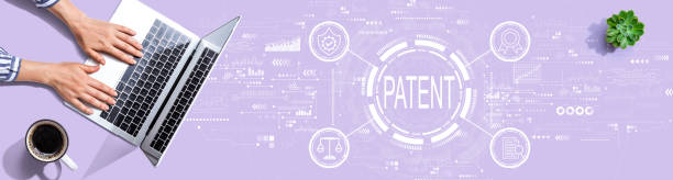 istock Patent concept with person using a laptop 1438202175
